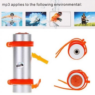 4GB Waterproof Swimming Diving Underwater Sports MP3 Player with FM Radio and Earphone
