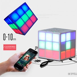 MiniCUBE Bluetooth Speaker Stereo LED Flashing Light Hands-free Speaker with TF Card Slot forfor 6S